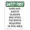 Signmission OSHA Sign, Hard Hat Glasses And Steel, 10in X 7in Aluminum, 7" W, 10" H, Portrait OS-SF-A-710-V-11143 - alternate 1